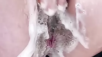 Jenny Davies shows her hairy vagina up close!