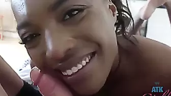 Adorable, black whore, Daya Knight is moaning while getting her cunt fingered and loving it a lot