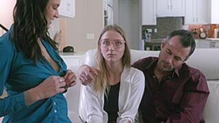 Alexis Zara & Macy Meadows in Lonely Foster Daughter Offers Her Body - FosterTapes