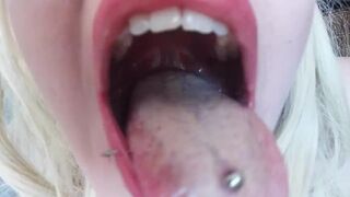 FILTHY SMELLY BAD BREATH FACE LICKING JOI WITH a WILD COATED PIERCED TONGUE AND STINKY SPIT!