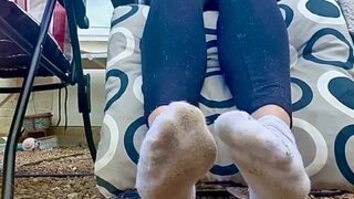 Goddess Sweaty Kinky White Worn Socks Teasing