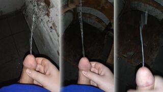 Wild Pissing and Climax all over Chair in Basement