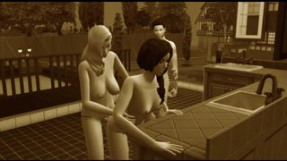 Old Style Film. Group Sex in a Cafe. Group Orgies | Porno Game 3d