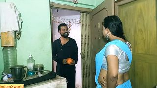 Desi cute bhabhi having sex secretly with houseowner son!! Hindi webseries sex