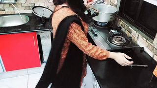 Desi Housewife Slammed Roughly In Kitchen While She Is Cooking With Hindi Audio