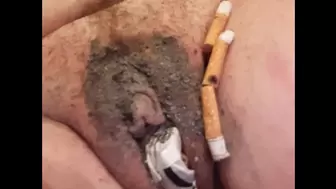 Ashtray and Trash Filled Vagina - A Slideshow of Stuffing My Twat With Garbage and Cigarette Butts