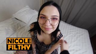 POINT OF VIEW - HORNY SMALL STEPSISTER FUCK AND CREAM-PIE