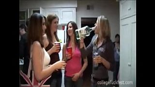Coed slut fucking as others watch at frat party