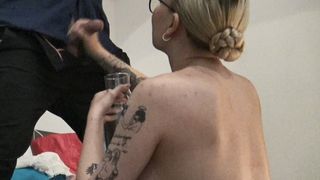 Wannabe Director tries to make a Porn Video with an Incredibly Alluring Blonde Whore who gives a Hand-Job