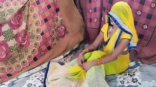 Indian Super Attractive Newly Married Lovers Sex In Yellow Saree Clear Hindi Audio Desi Film