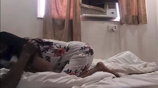 Scared stepsister shares bed with stepbrother it ends with painful fucking