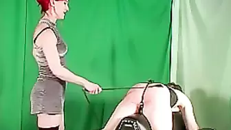 Mistress spanking the slave
