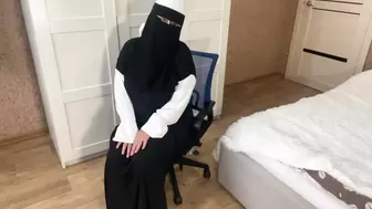 Arab with giant tits dancing and masturbating her tight twat