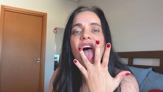 JOI and jizz eating instructions made by an exhibitionist woman
