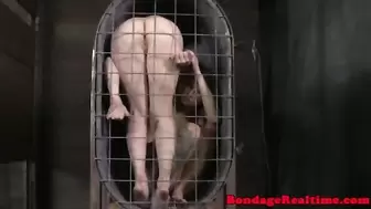Filthy Submissive Toyed while Caged