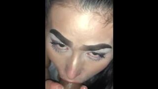 Trailer Trash Crack Head White Bitch Chokes Hard on Big Cock